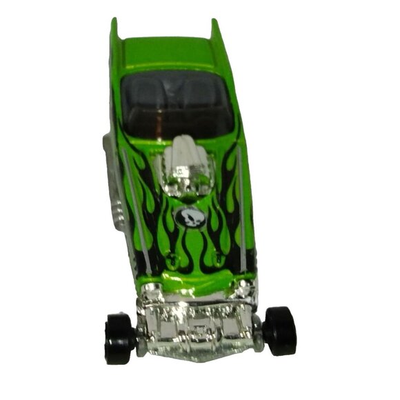 Hot Wheels Vintage 2001 Green Flames '57 Roadster Loose Diecast Car - Picture 3 of 7